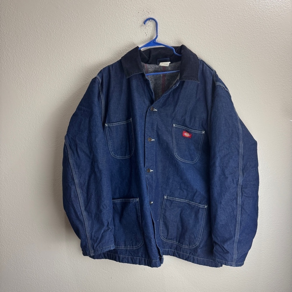 Dickies Vintage Denim Fleece Lined Jacket Coat Size XXL